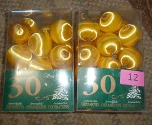 60 yellow satin ornaments