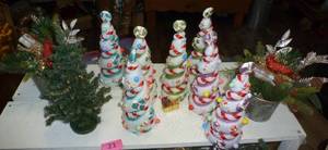 Group of 7 foam candy trees and 2 custom made centerpiecesdcor