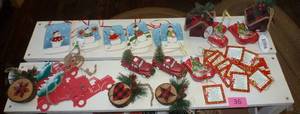 Ceramic Personalize Snowman Ornaments, pickup trucks, and Lip gloss christmas boots