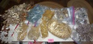 Glittery stuff for making wreaths or flower arrangements