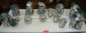 Silver and Metal dcor pieces and candles Great for weddings