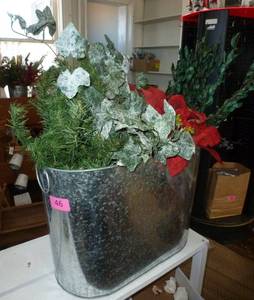Large New Galvanized Bucket full of greenery to make your own creations