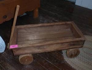 Cute vintage wood wagon that was used for displays
