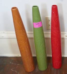 3 tall ceramic vases 20 inches tall