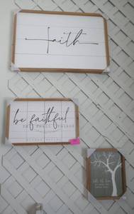 3 wood wall hangings