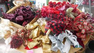 Large table full of bows