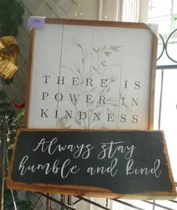 2 wood wall hangings of kindness