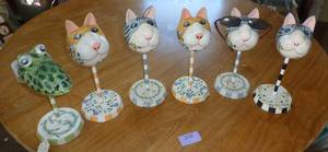 SIX animal eyeglass holders with issues