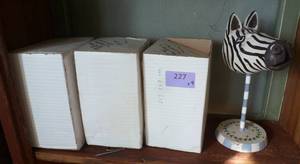 4 zebra eyeglass holders - 3 new in box, 1 damaged base