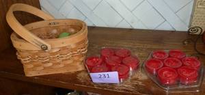 wicker basket and tealight candles