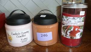 3 Large candles, 2 are soy