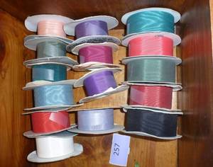 15 rolls of Moire ribbon
