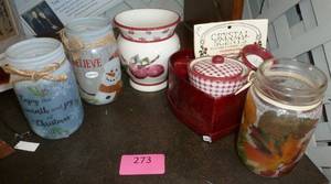 LED lit pint jars and candles