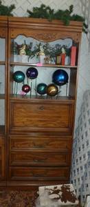 Wood cabinet with drawers (contents not included)