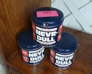 3 cans of Nevr Dull silver wadding polish