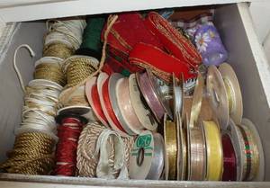 Drawer of rope and ribbon
