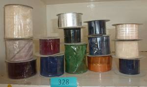 14 Spools of ribbon (mostly wired)