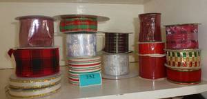 15 Spools of ribbon (mostly wired)