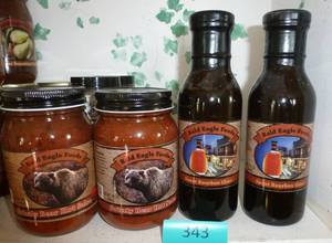 2 bottles of Sweet Bourbon glaze and 2 jars of Grizzly Hot Salsa