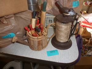 mini rolling pins and a string organizer