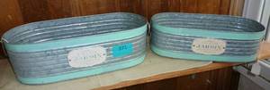 2 metal planters