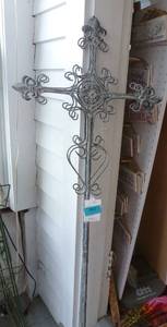 Two 65 inch tall metal crosses