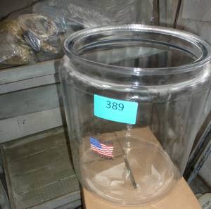 large 3-4 gallon glass container and a bunch of led lights with remote for candle holders, wreaths etc