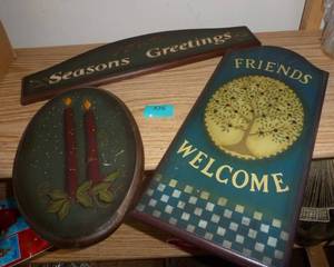 3 nice wood signs