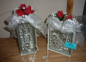 2 glass block that light up