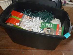 tote full of christmas lights