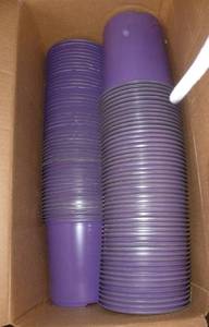 box of new purple planters, lightweight