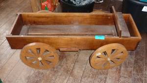 handmade wood wagon display