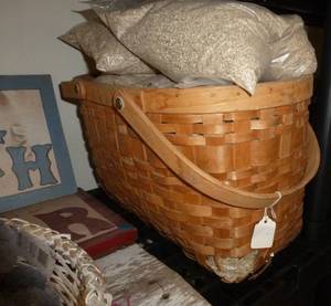 Basket full of vermiculite and dcor items