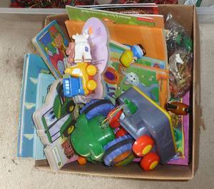 Box of kids toys