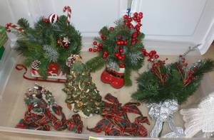 group of holiday arrangements and dcor
