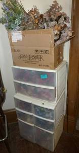 organizer unit with 8 drawers full of silk flowers