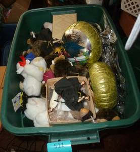 Tote full of graduation plush and balloons