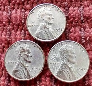 lot 27 image: 1943 Steel Penny Set - P, D & S