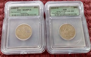 lot 32 image: (2) Slabbed Quarters