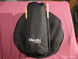 lot 68 image: Mendini Snare Drum Set - Drum, Case, Stand & Multiple Sticks