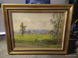 lot 107 image: Vintage 24x30 Oil Painting