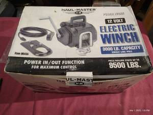 lot 119 image: Haul-Master 9,500 lb 12 Volt Electric Winch - New