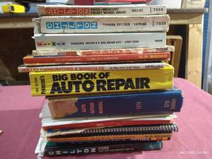lot 127 image: Large Stack of Auto Repair Books & Manuals