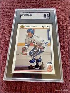 lot 217 image: 1991-92 Upper Deck Teemu Selanne Rookie Card - SGC 8
