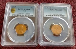 lot 226 image: (2) PCGS Uncirculated Pennies
