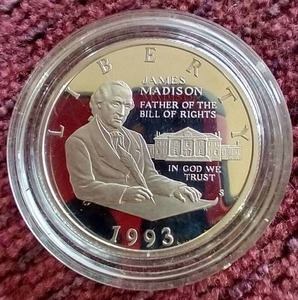 lot 228 image: 1993 James Madison Silver Half Dollar