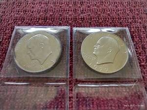 lot 229 image: (2) Eisenhower Dollars