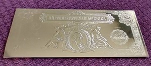 lot 230 image: Gold Plated 1899 Replica Bill