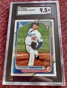 lot 235 image: 2024 Bowman Yoshinobu Yamamoto Rookie Card - SGC 9.5