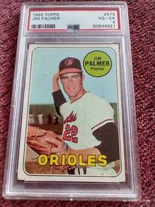 lot 238 image: 1969 Topps Jim Palmer Card - PSA 4